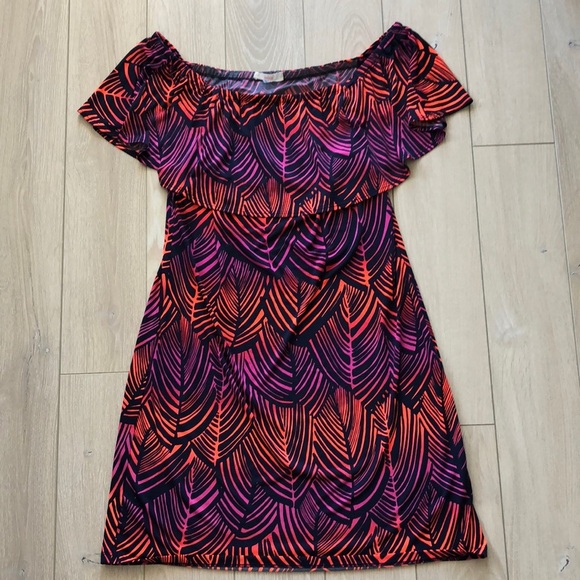 Trina Turk Merci Off The Shoulder Dress in Multi Size M - Picture 2 of 10